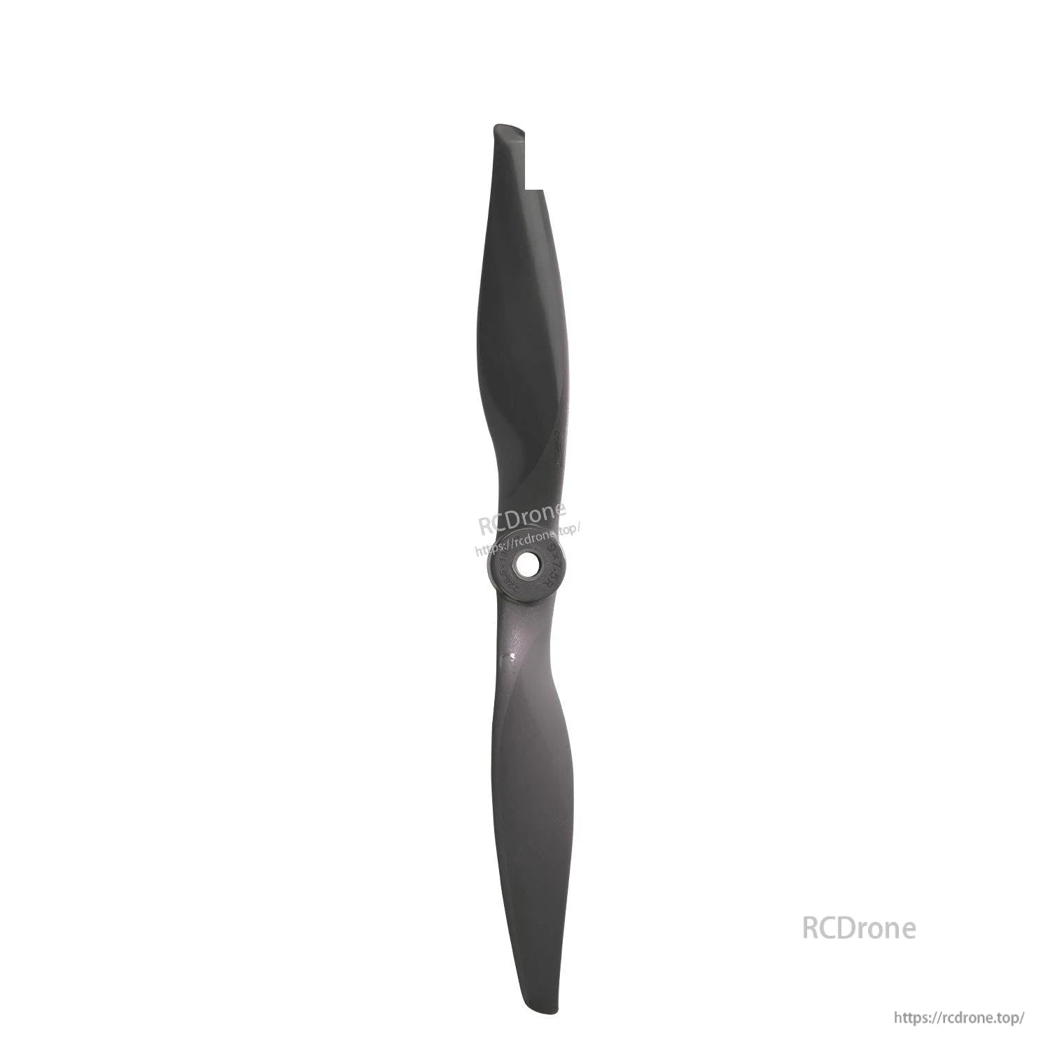 Propeller standing vertical view, showing slim blade tips and hub thickness