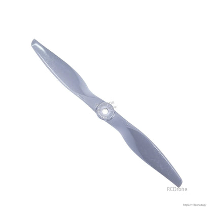 Angled propeller view highlighting two-blade geometry and center hub ring detail