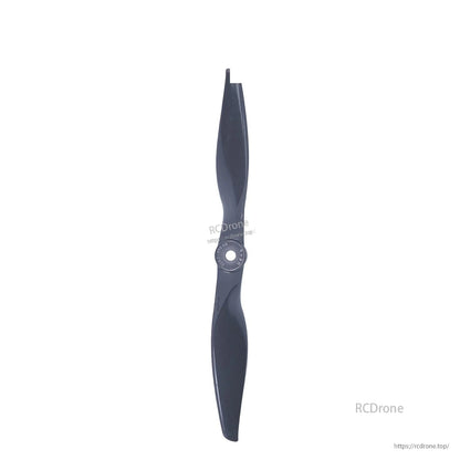 Full-length propeller top view aligned vertically, centered hub and two blades