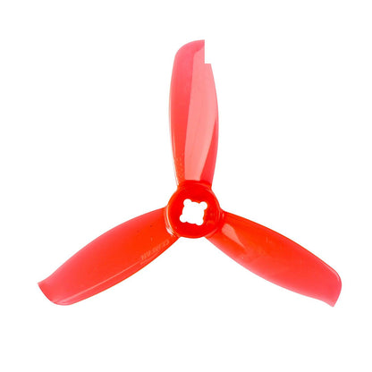 Gemfan Windancer 3028-3 PC tri-blade propeller, translucent red, top view