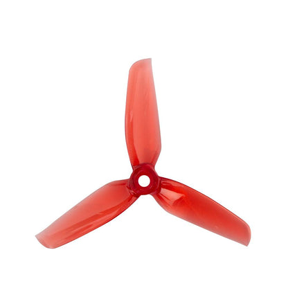 Gemfan Windancer 4032-3 PC 3-blade propeller in red, top view with center hub hole
