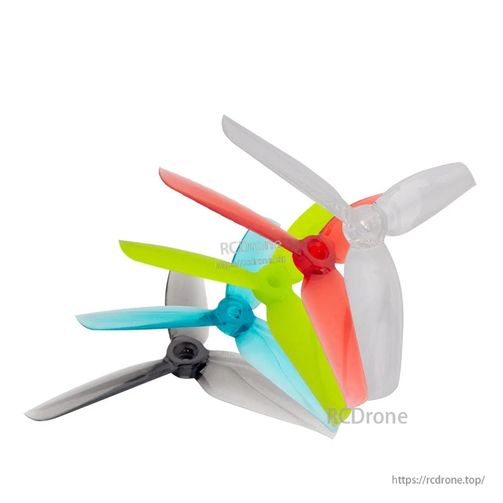 Gemfan Windancer 4032-3 PC 3-blade propellers in assorted colors stacked together