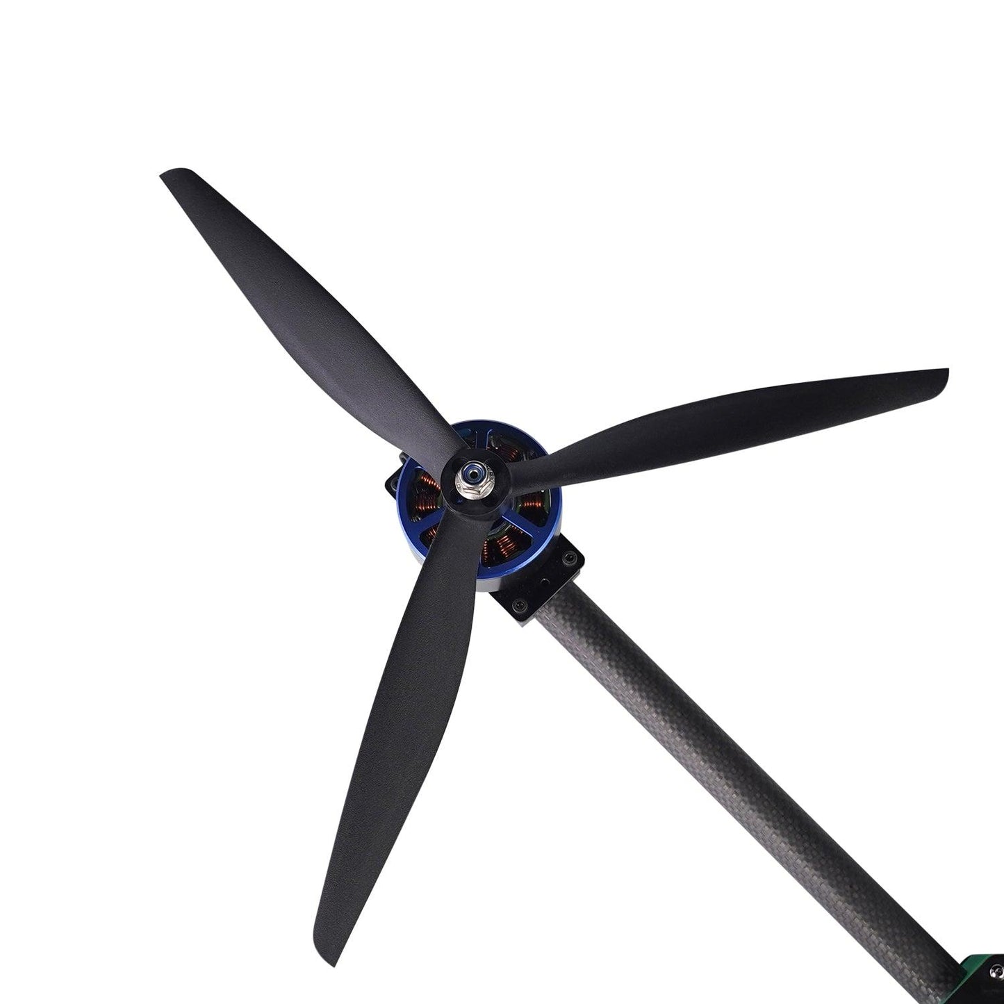 Gemfan X CLASS1310-3 3-blade propeller installed on brushless motor arm, black tri-blade