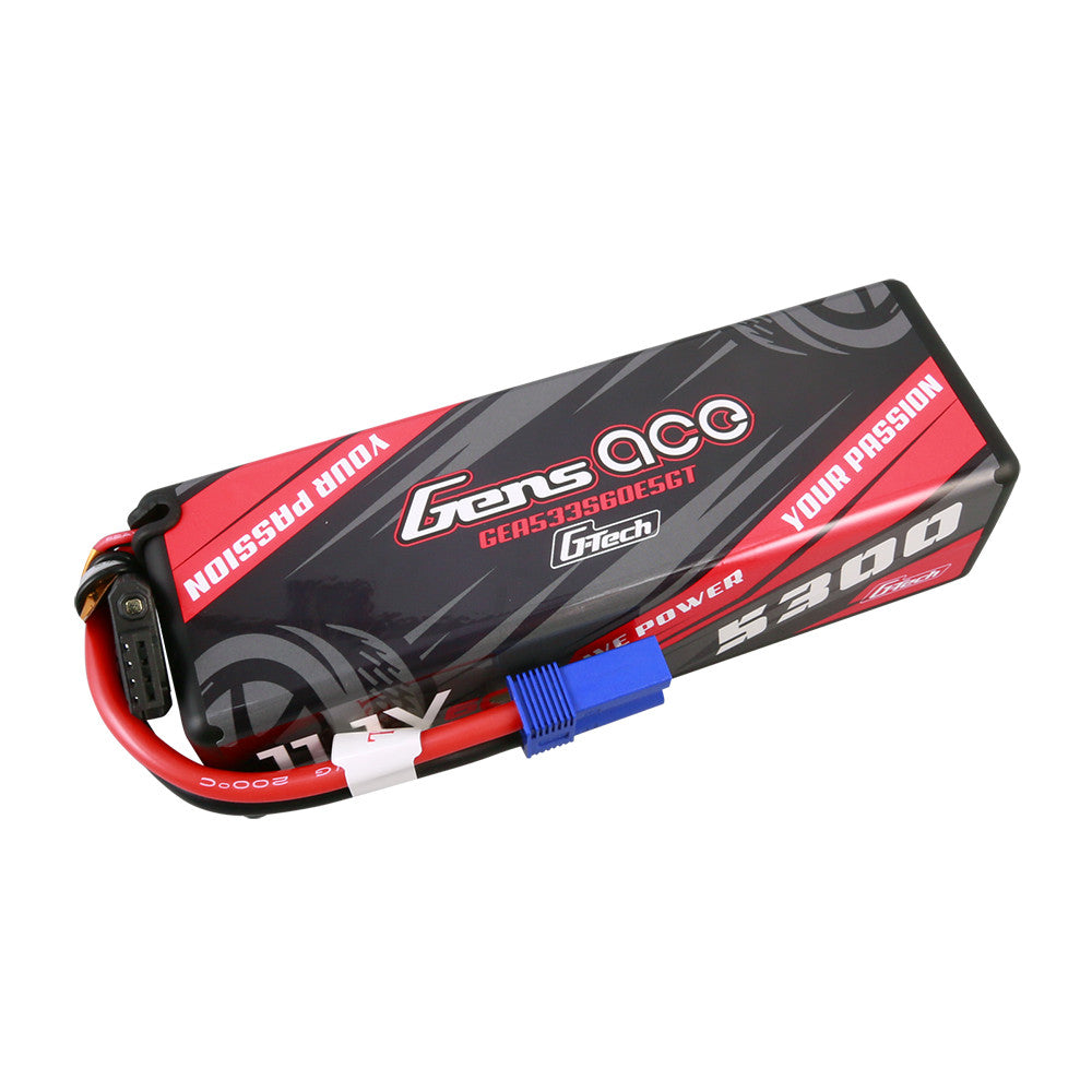 Gens Ace 5300mAh hardcase LiPo battery pack with EC5 connector and balance lead