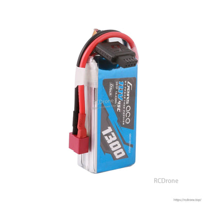 Gens ace 1300mAh 3S 11.1V 45C G-Tech LiPo Battery, Gens ace 1300mAh 3S 11.1V 45C LiPo battery pack with G-Tech label, main power plug and balance lead
