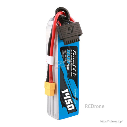 Gens ace 1450mAh 6S 22.2V 45C G-Tech LiPo battery pack with balance lead and yellow power connector