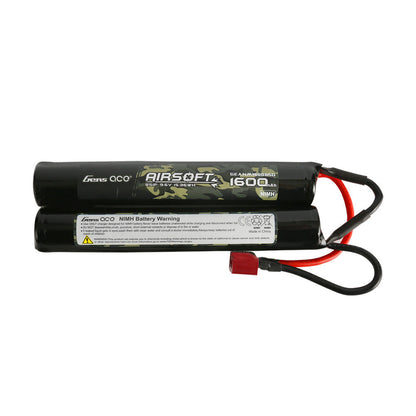 Gens ace 1600mAh 9.6V 8S1P NIMH Battery, Gens ace Airsoft 9.6V 1600mAh NiMH 8S1P stick battery pack with wired lead and red connector