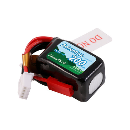 Gens ace 200mAh 3S 11.1V 30C LiPo Battery, 3S 11.1V 200mAh 30C LiPo battery pack with red main plug and white 4-pin balance connector