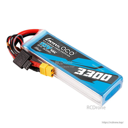 Gens ace 3300mAh 3S 45C 11.1V G-Tech LiPo Battery, Gens ace 3300mAh 3S 11.1V 45C LiPo battery pack with XT60 lead and 3S balance connector