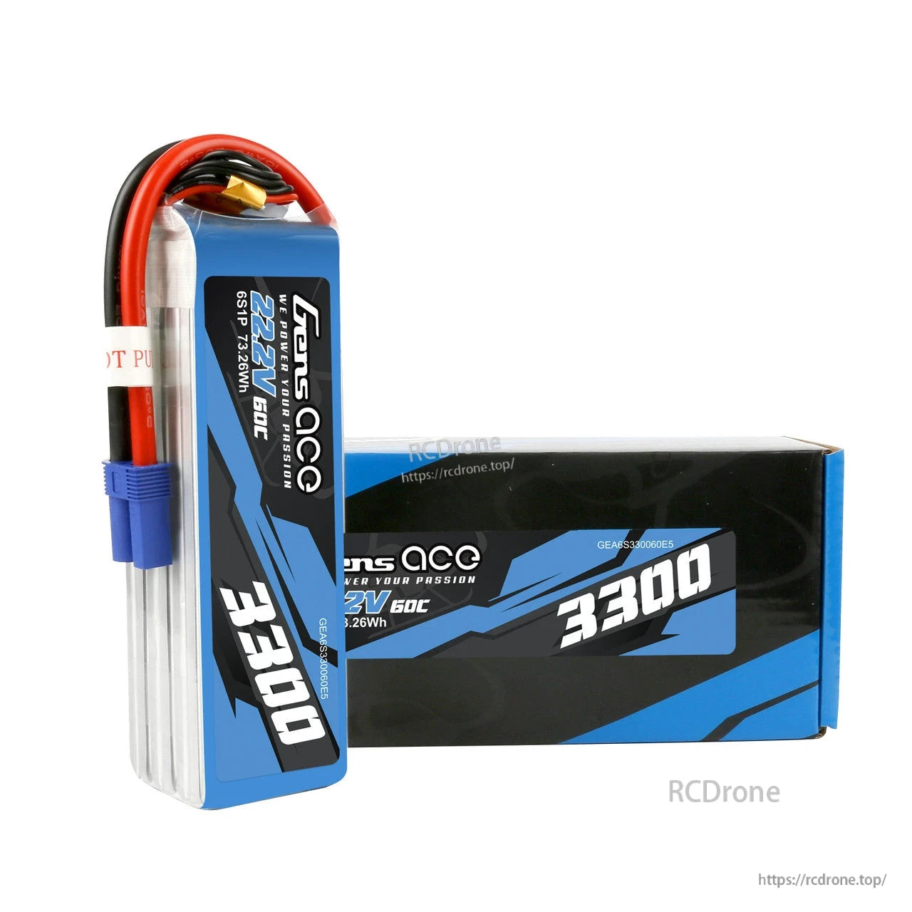 Gens ace 3300mAh 6S 22.2V 60C 鋰聚合物電池組，配EC5插頭，JST-XHR平衡（6S1P，120C爆發）