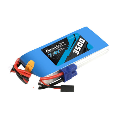 Gens ace 3500mAh 2S 7.4V RX LiPo Battery, Gens ace 7.4V 3500mAh 2S LiPo receiver battery pack with prewired leads and connectors
