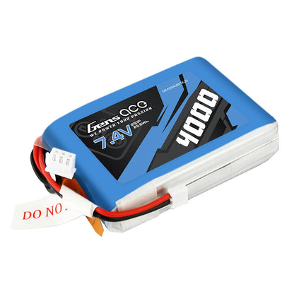 Gens ace 4000mAh 2S1P 7.4V TX LiPo Battery, Gens ace 4000mAh 7.4V 2S LiPo transmitter battery pack with white balance plug and blue shrink wrap