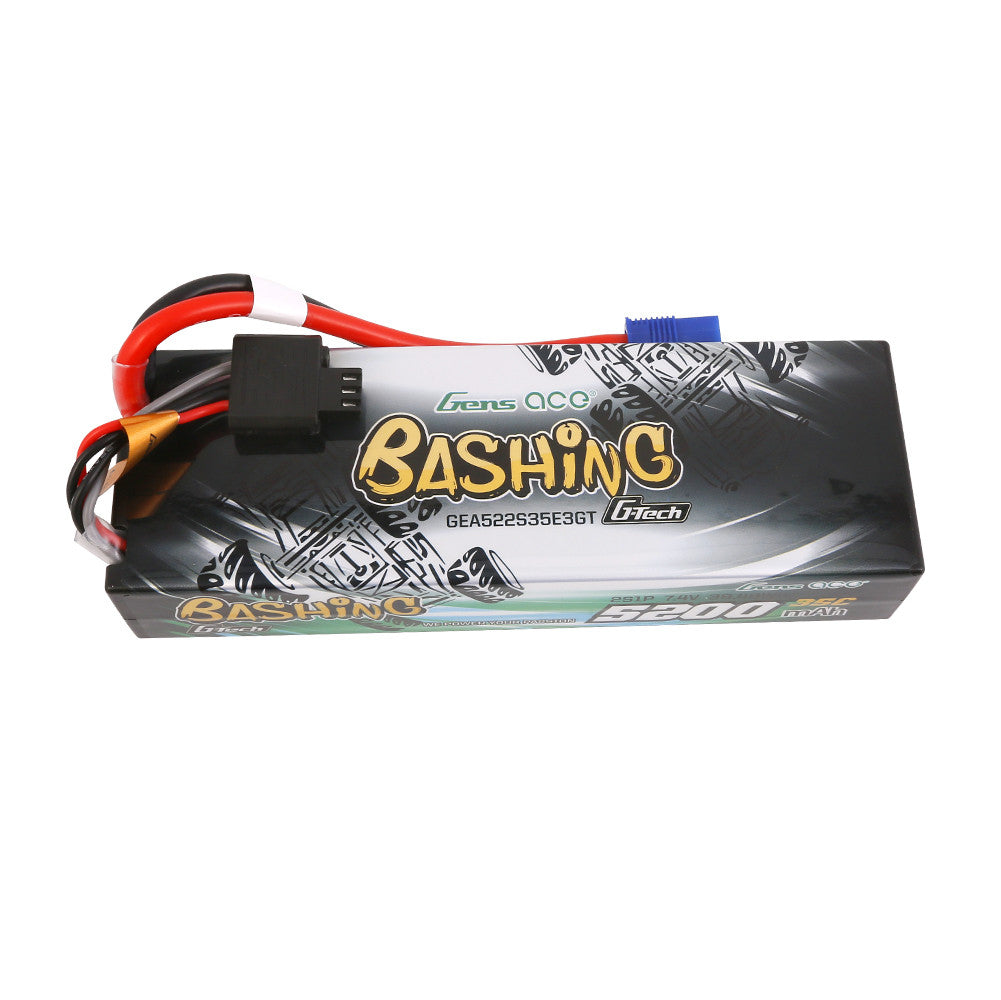 Gens ace Bashing hardcase 2S 7.4V 5200mAh LiPo battery pack with EC3 lead and balance connector
