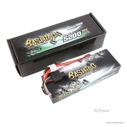 Gens ace Bashing G-tech 5200mAh 2S 7.4V 35C hardcase LiPo battery pack with Deans-style plug and box