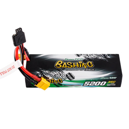 Gens ace 5200mAh 2S 7.4V 35C LiPo Battery, Gens ace Bashing 5200mAh 2S 7.4V 35C LiPo battery pack with XT60-style plug and 2S balance lead