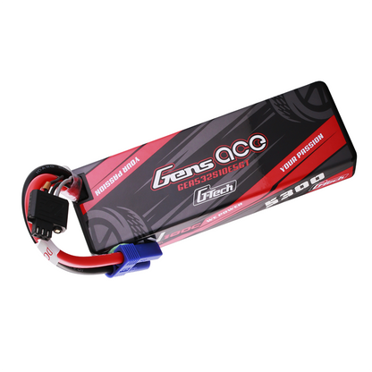 Gens ace G-Tech 2S 5300mAh hardcase LiPo battery pack with EC5 connector and balance lead