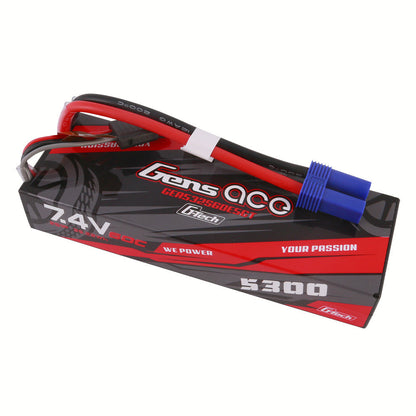 Gens ace 5300mAh 7.4V 60C hard case LiPo battery pack with EC5 connector and balance lead