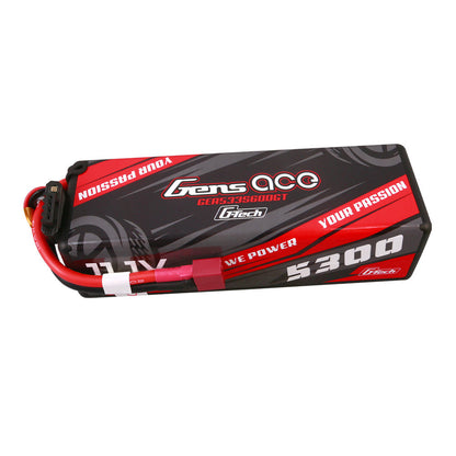Gens ace 5300mAh 3S 11.1V hardcase LiPo battery pack with prewired lead and connector