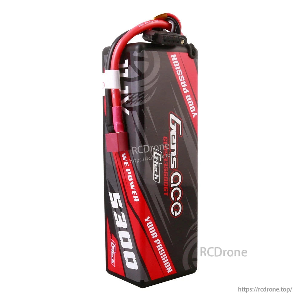 Gens ace 5300mAh 3S 11.1V hardcase LiPo battery with attached power and balance leads