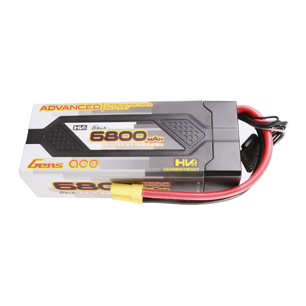 Gens ace Advanced hardcase HV LiPo battery pack, 6800mAh 6S 22.8V 100C with balance lead and yellow connector