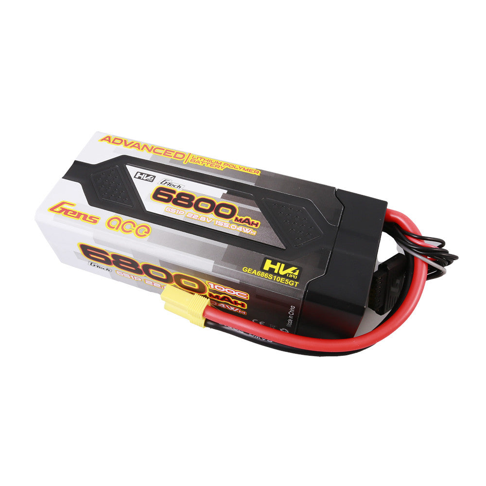 Gens ace Advanced hardcase HV LiPo battery pack 6800mAh 6S 22.8V 100C with balance lead and power connector