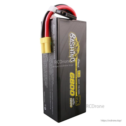 Gens ace Bashing 6800mAh 6S 22.2V LiPo battery pack with high-current plug and balance lead