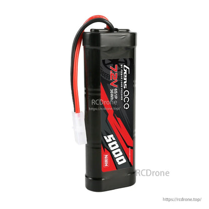 Gens ace 7.2V 5000mAh 6-Cell NiMH Battery, Gens ace 7.2V 5000mAh NiMH RC battery pack with 6-cell shrink wrap and white Tamiya plug connector