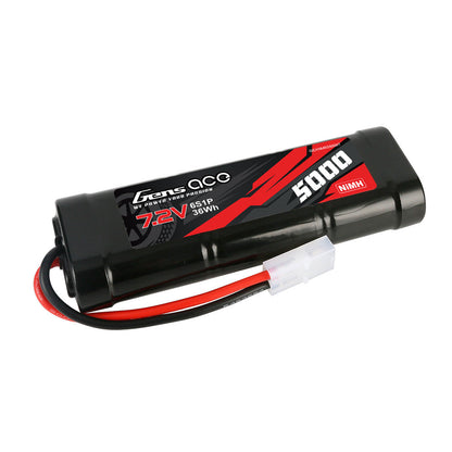 Gens ace 7.2V 5000mAh 6-Cell NiMH Battery, Gens ace 7.2V 5000mAh NiMH RC battery pack with Tamiya plug lead and black shrink-wrapped case