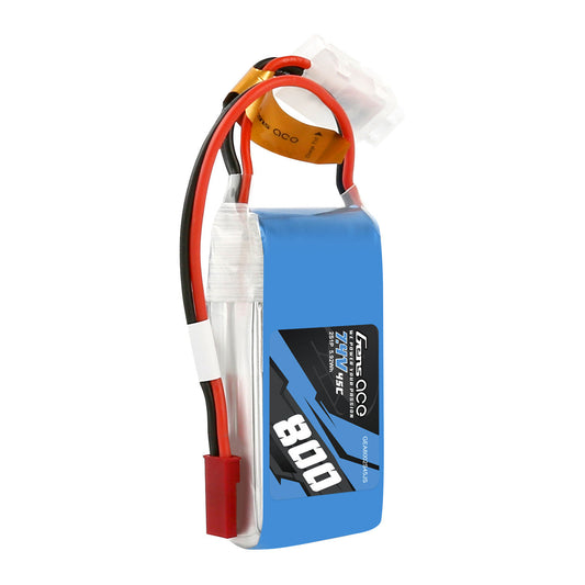 Gens ace 800mAh 2S 7.4V 45C LiPo battery pack with T-style main plug and white balance connector