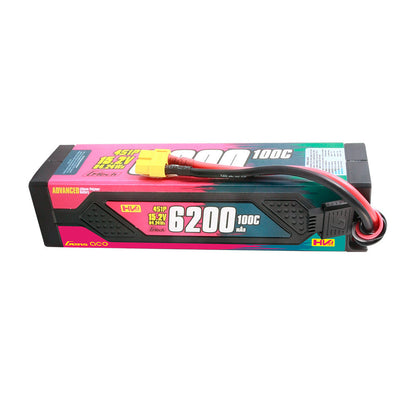 Gens ace Advanced LiPo battery pack 6200mAh 4S 15.2V 100C with heavy-gauge leads and yellow connector