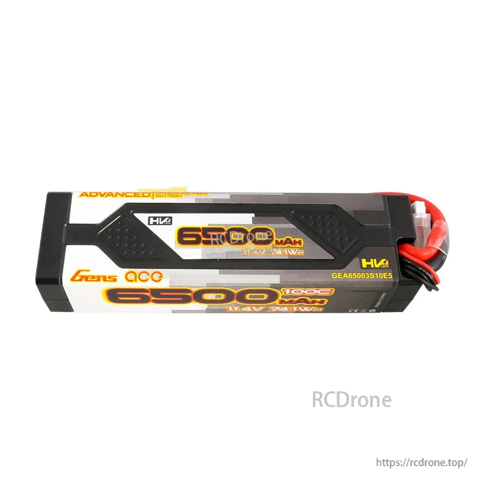 Gens ace Advanced LiPo battery pack 6500mAh 100C 11.4V with attached power and balance leads