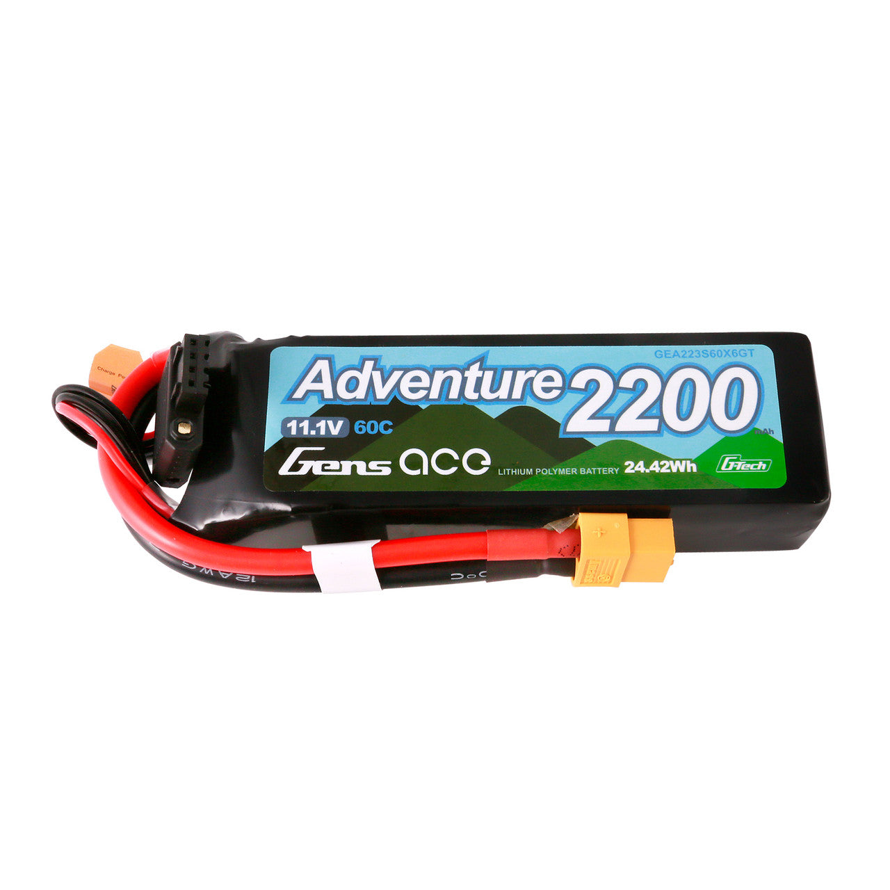 Gens ace Adventure 2200 11.1V 60C LiPo battery pack with XT60 connector and balance lead