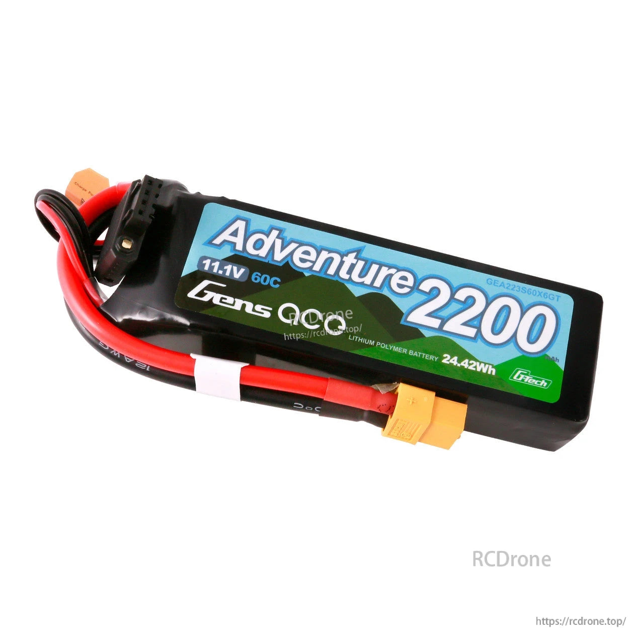Gens ace Adventure 2200mAh 3S 11.1V 60C LiPo battery pack with XT60 plug and balance connector