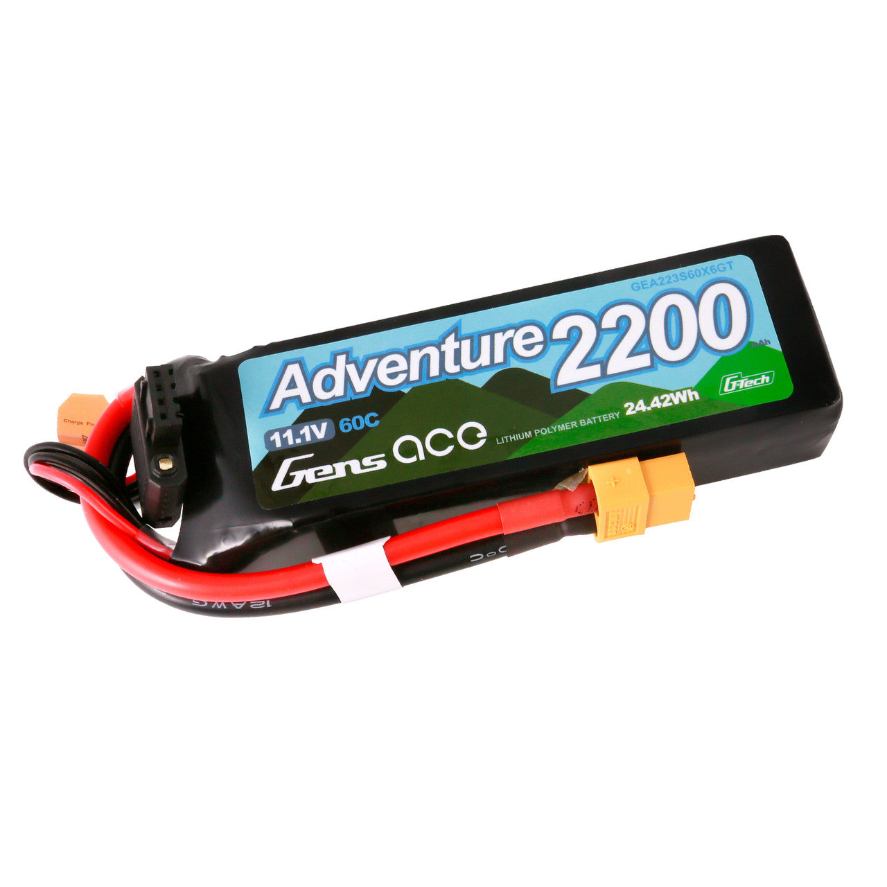 Gens ace Adventure 2200mAh 3S 11.1V 60C LiPo battery pack with XT60 plug and balance connector