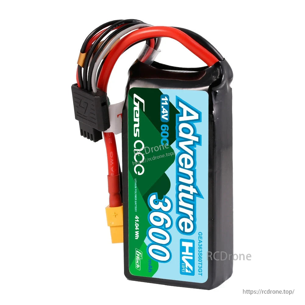 Gens ace Adventure 3600mAh 3S 11.4V 60C LiPo battery pack with XT60 lead and balance connector
