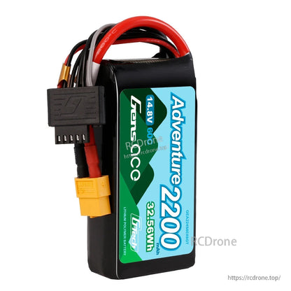 Gens ace Adventure LiPo Battery, Gens ace Adventure 2200mAh 14.8V LiPo battery pack with XT60 power plug and balance lead