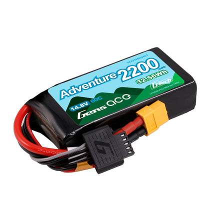 Gens ace Adventure LiPo Battery, Gens ace Adventure 2200mAh 14.8V LiPo battery pack with XT60 power plug and balance lead