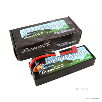 Gens ace Adventure LiPo Battery, Gens ace Adventure 5000 7.4V 5000mAh LiPo battery pack with Deans-style connector and retail box