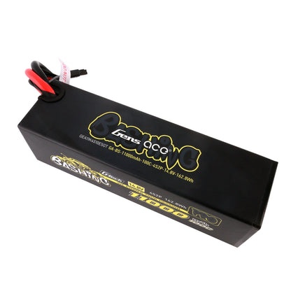 Gens ace Bashing Pro LiPo battery pack, 4S 14.8V 11000mAh 100C, with main leads and balance plug