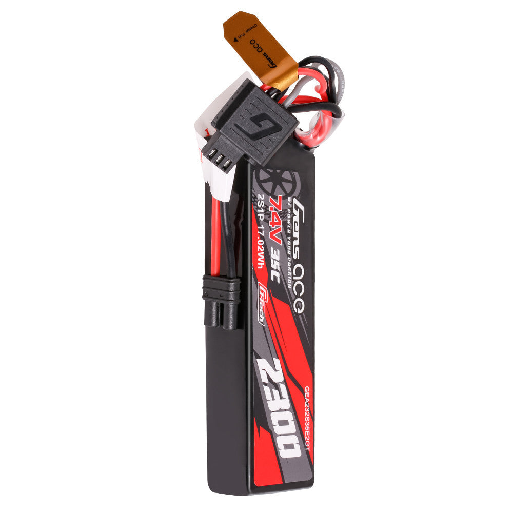 Gens ace 7.4V 2300mAh 35C LiPo battery pack with iEC2 connector and balance lead