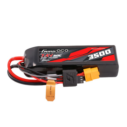 Gens ace G-Tech 3500mAh 2S 7.4V 60C LiPo battery pack with XT60 plug and balance lead