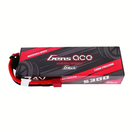 Gens ace G-Tech 7.4V 5300mAh 2S hardcase LiPo battery pack with Deans (T) plug lead