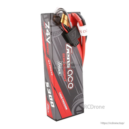 Gens ace 5300mAh 2S 7.4V 60C hardcase LiPo battery pack with Deans-style plug and balance lead
