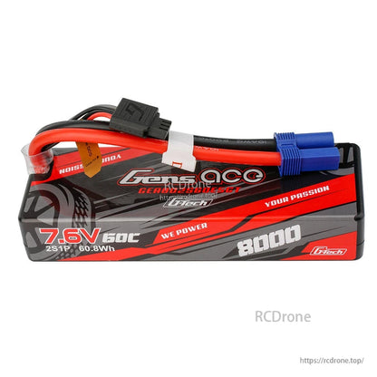 Gens ace G-Tech hardcase LiPo battery pack 7.6V 8000mAh 50C with EC5 lead and balance connector