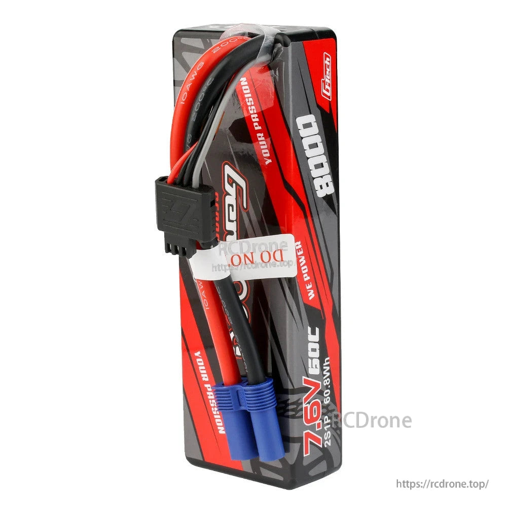 Gens ace G-Tech 8000mAh 2S 7.6V hardcase LiPo battery pack with blue EC5 plug and balance lead