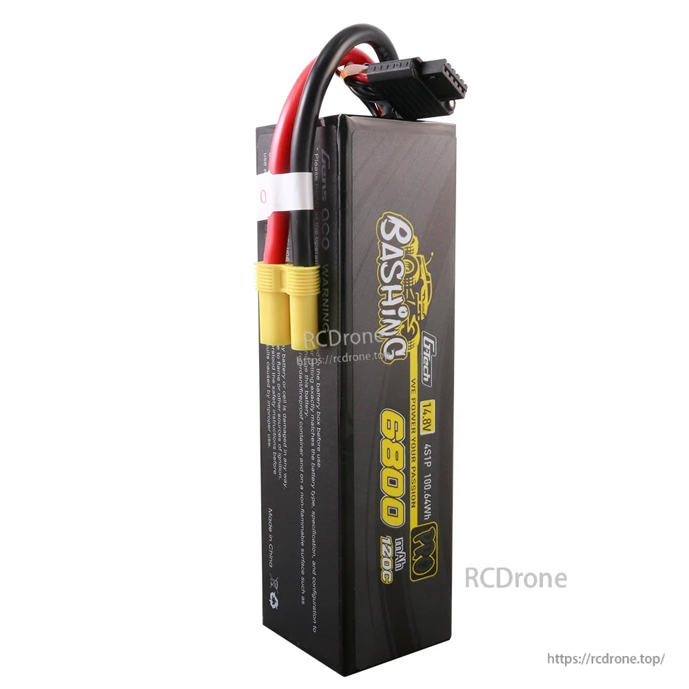Gens ace Bashing Series 6800mAh 4S 14.8V 120C LiPo battery pack with main power lead and balance connector