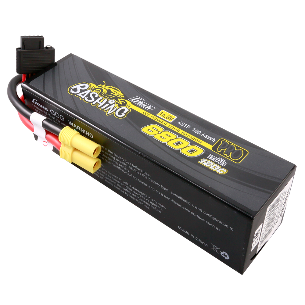 Gens ace G-Tech Bashing 6800mAh 4S 14.8V 120C LiPo battery pack with EC5 connector and balance lead