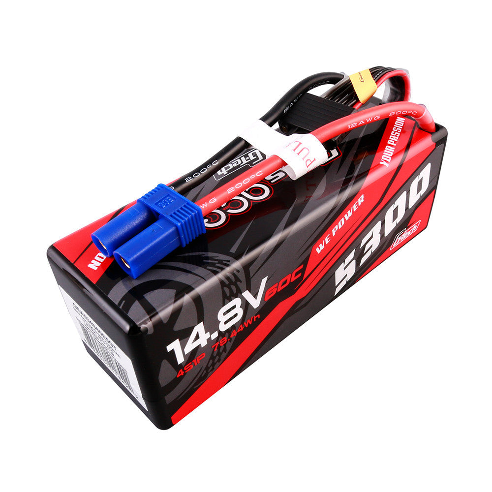 Gens ace G-Tech LiPo Battery, Gens ace G-Tech 4S LiPo battery pack 14.8V 5300mAh 60C with EC5 connector and balance lead