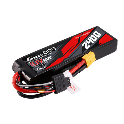 Gens ace G-Tech LiPo Battery, Gens ace G-Tech 3S 2400mAh 50C LiPo battery pack with XT60-style power lead and balance connector