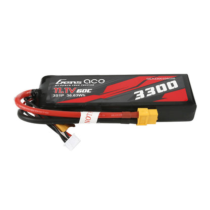 Gens ace G-tech 3300mAh 3S 11.1V 60C LiPo Battery, Gens ace 3300mAh 3S 11.1V 60C LiPo battery pack with XT60 plug and balance lead